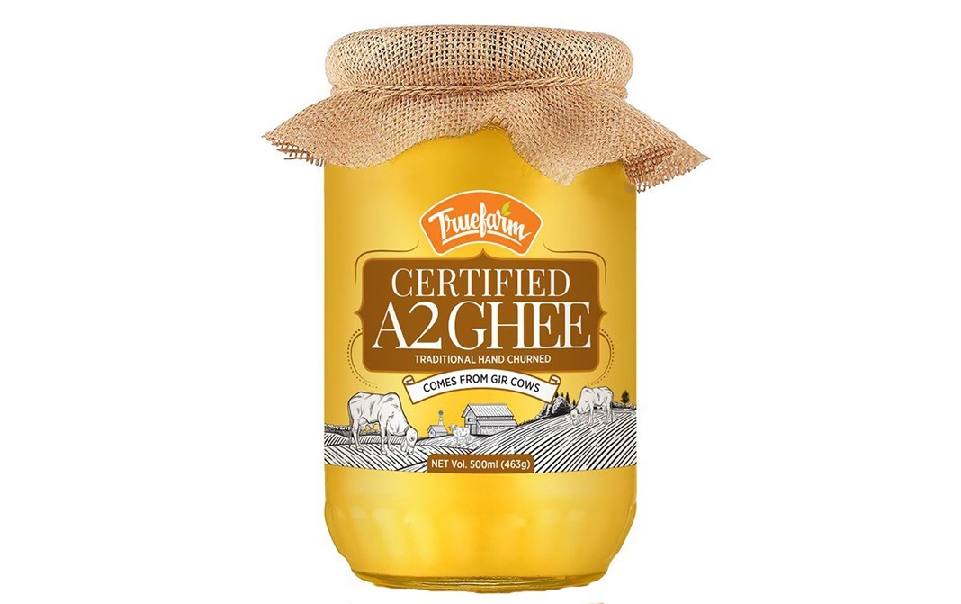 Truefarm Certified A2 Ghee    Glass Jar  500 millilitre